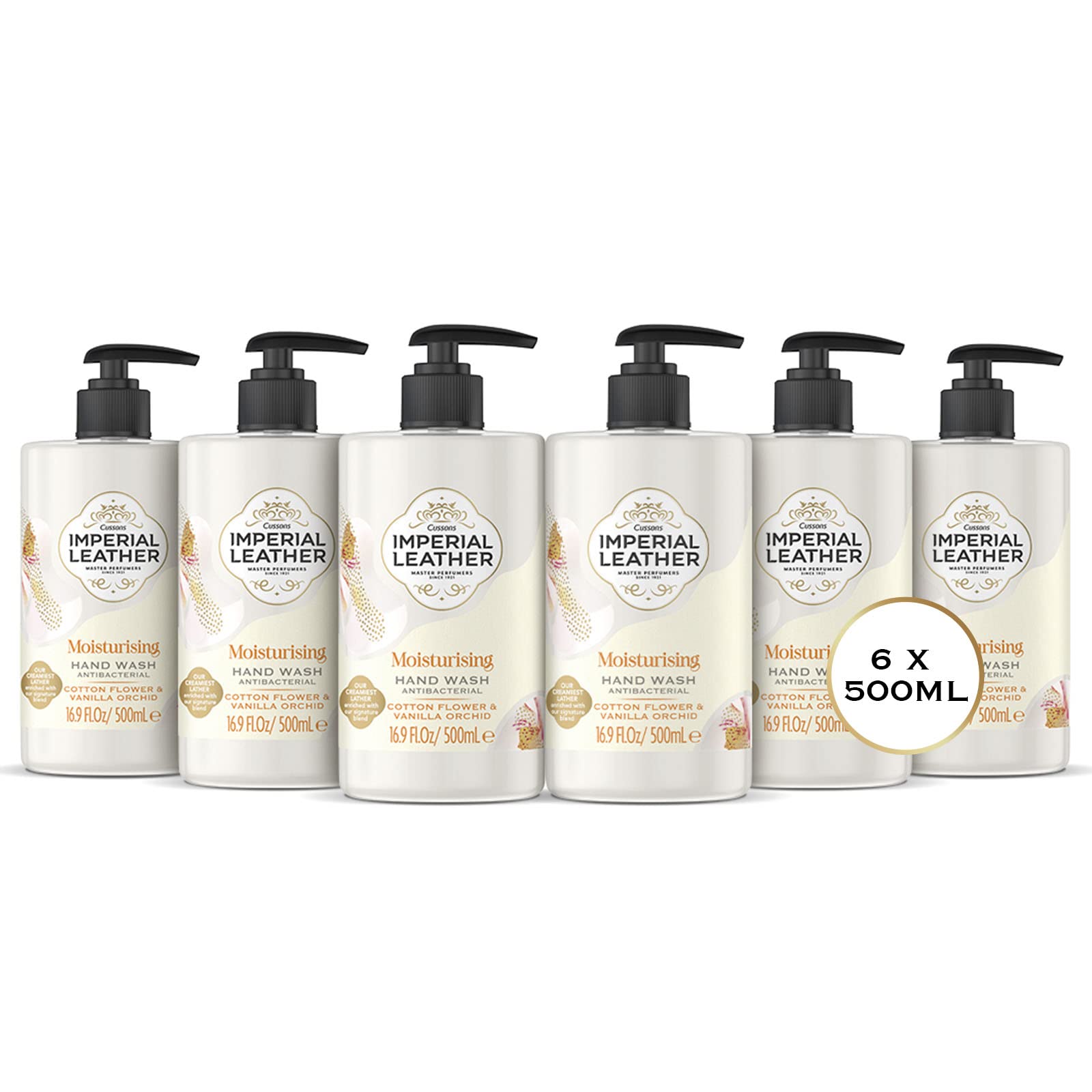 Imperial Leather Antibacterial Hand Wash, Cotton & Vanilla, 6 Pack