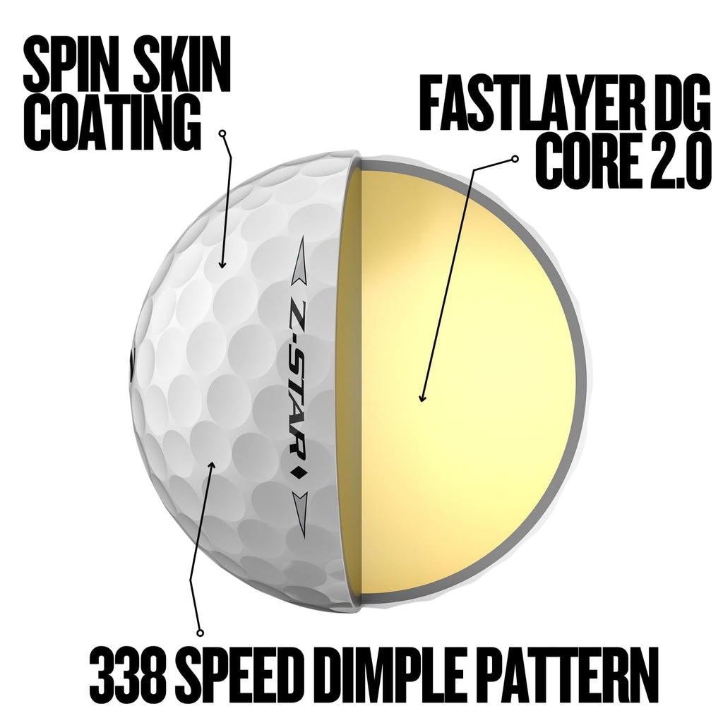 Srixon Z-STAR DIAMOND Golf Balls – FastLayer DG Core 2.0 Spin Skin+