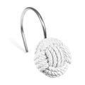 White Boho Shower Curtain Hooks – Rustproof Rope Knot Rings