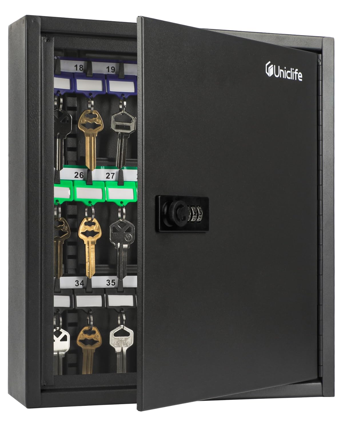 Uniclife 40 Position Key Cabinet – Steel Security Box with Combination Lock