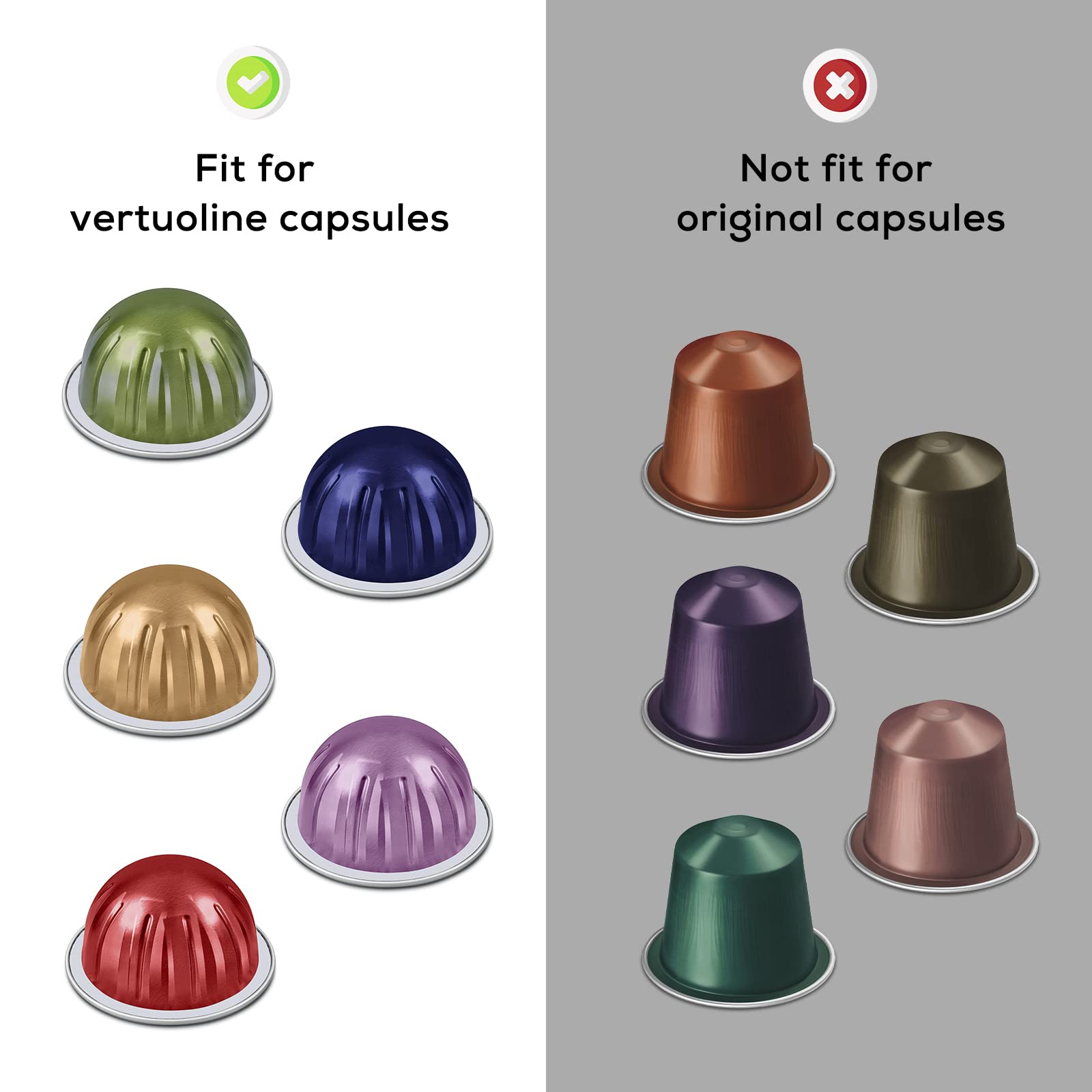 RECAPS Aluminum Foil Lids for Nespresso Vertuo Pods - 500PCS 62mm Seals