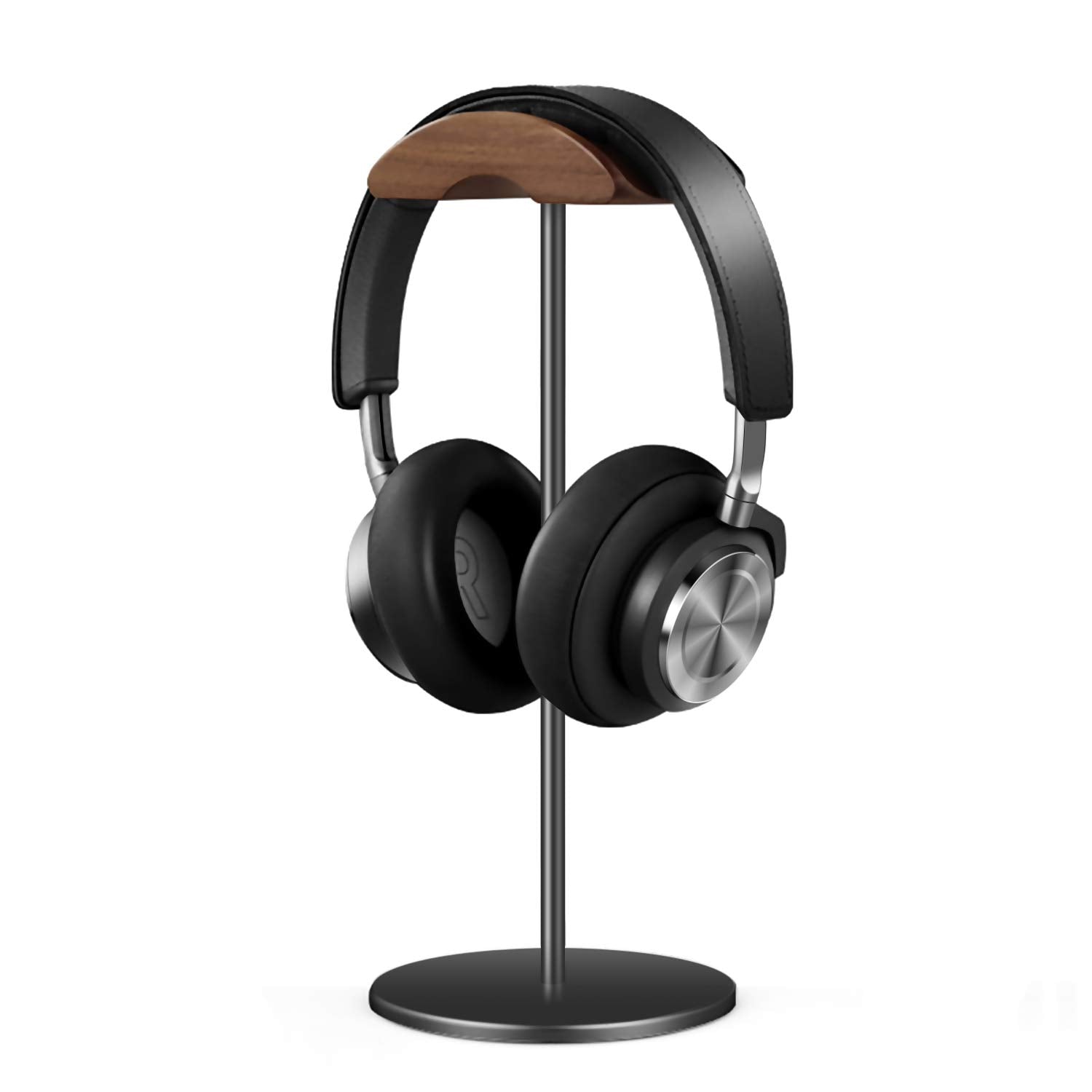 Jolof Store Walnut Wood & Aluminium Headphone Stand for Gaming Headsets