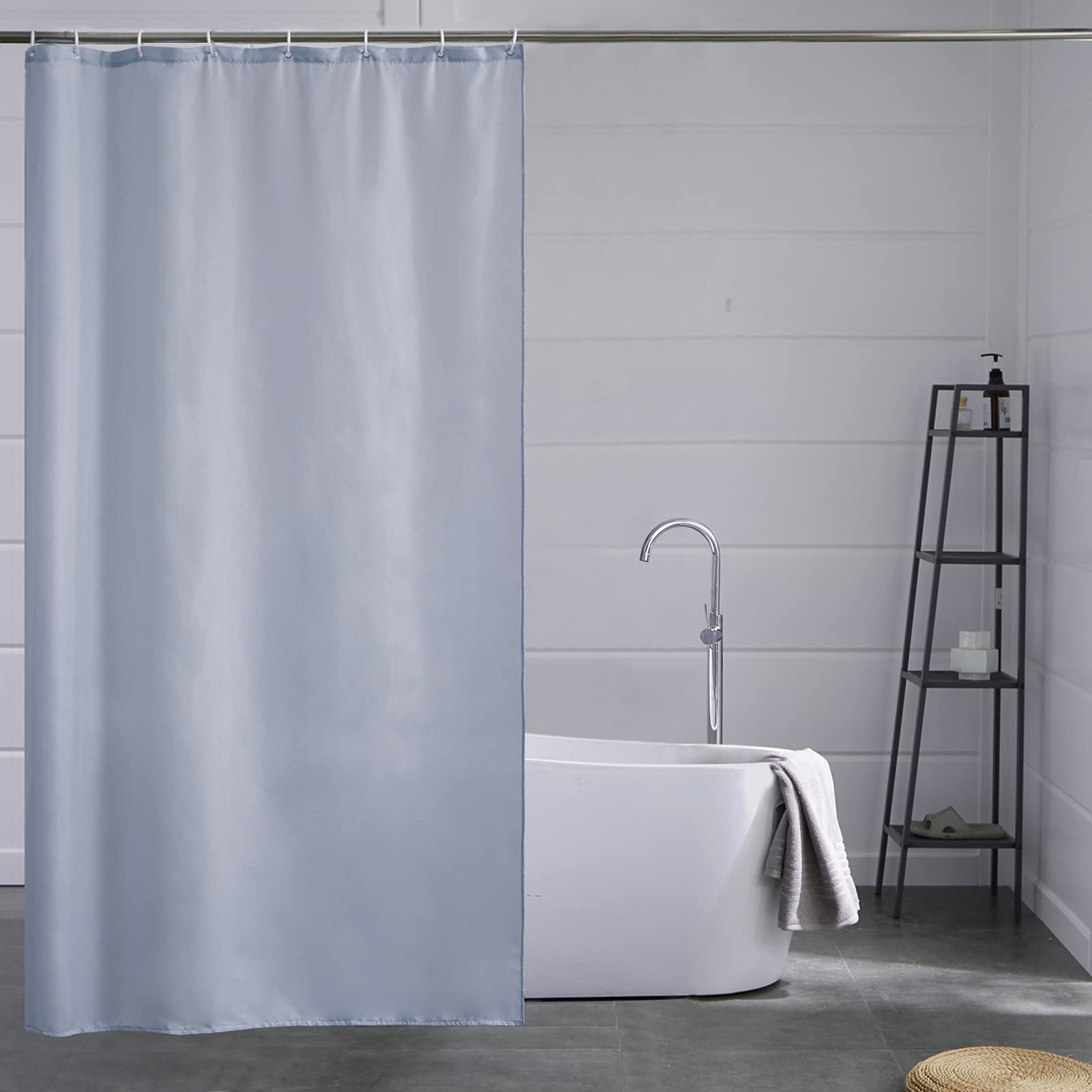 Furlinic Blue Grey Waterproof Polyester Shower Curtain – 120x200cm