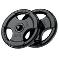 PhysKcal Olympic Weight Plates - 2 x 5kg Rubber Coated Tri-Grip Discs