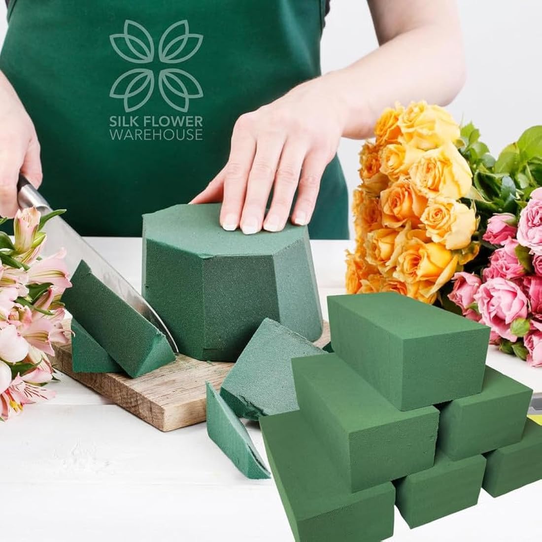 Wet Floral Foam Blocks - 6 Pack Bricks for Fresh Flowers
