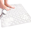 Venuso Non Slip Square Shower Mat – 53x53cm Anti Mould Rubber – White