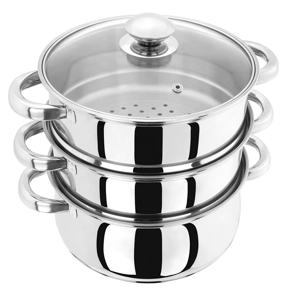 Judge 3-Tier Stainless Steel Steamer - 20cm Induction Vegetable Cooker