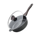 Kordisen Nonstick Deep Frying Pan with Lid | 28cm Granite Saute Skillet