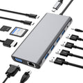 SZPACMATE 12-in-1 USB C Hub – 4K HDMI & VGA Docking Station