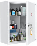 Uniclife Wall Mount Medicine Cabinet | Lockable Steel First Aid Box