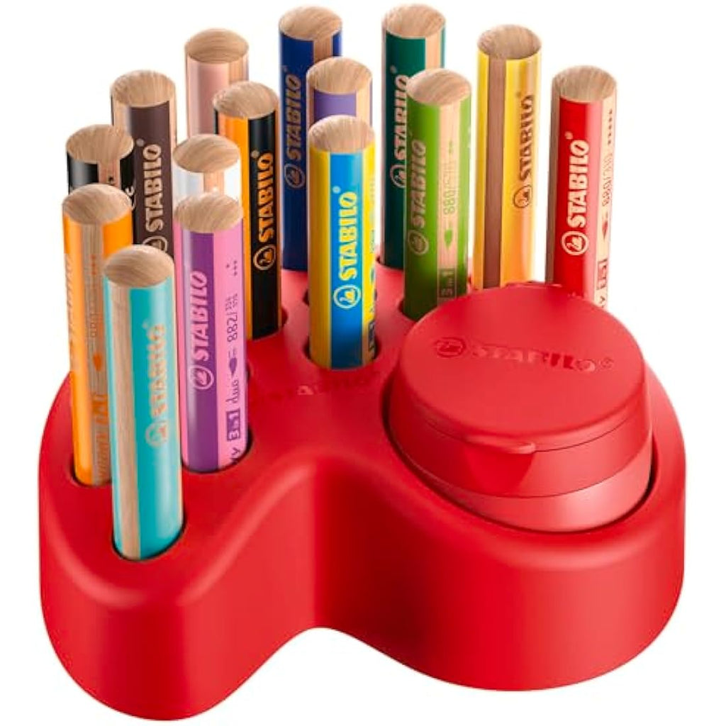 STABILO Woody 3-in-1 Multi-Talented Pencil Deskset - 10 Assorted Colors