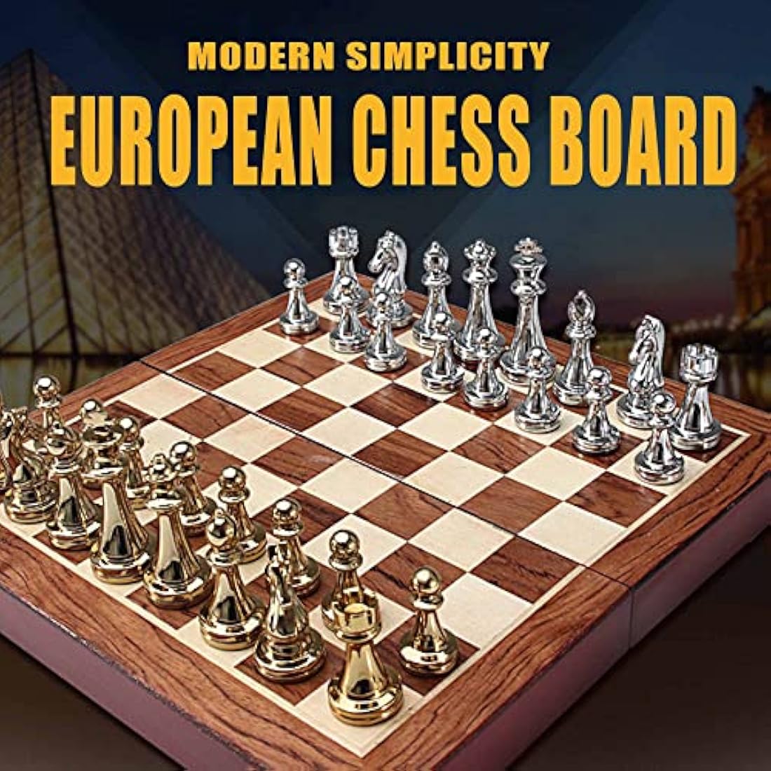 Jolof Store Luxury Metal Chess Set – Portable Folding Board Strategy Game