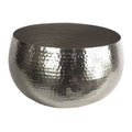 Leaf Large Hammered Silver Metal Bowl – Rustic Handcrafted Centerpiece