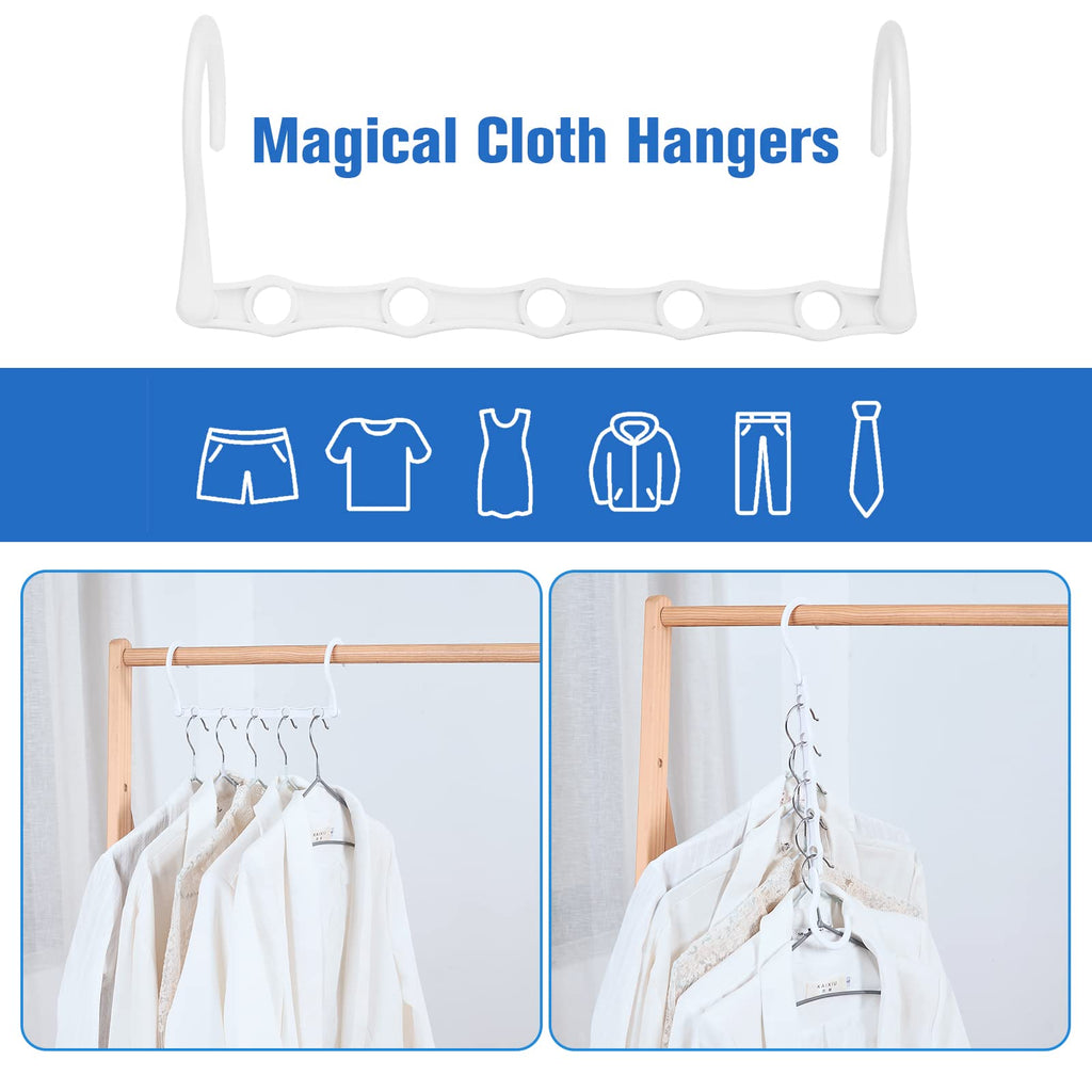 Rainberg Space Saving Hangers - Magic Clothes Hangers, Coat Hangers, Wardrobe Space Saver Pack of 12, White - image 2