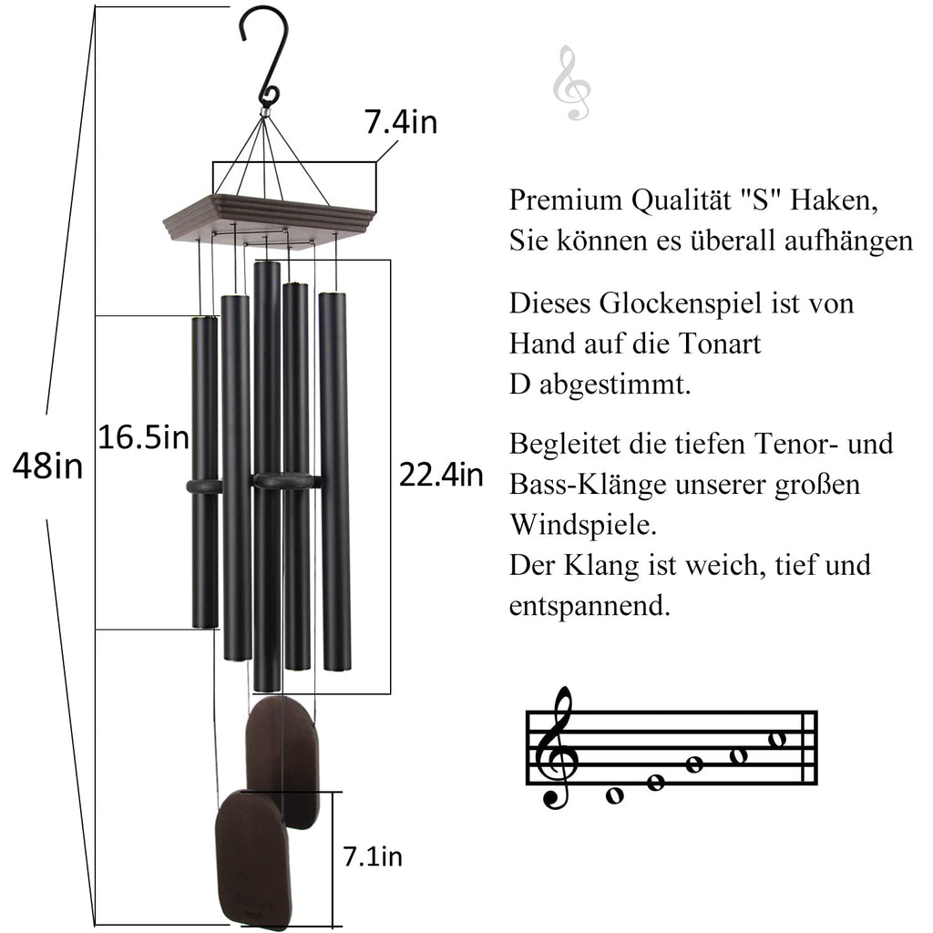 Astarin 48" Large Wind Chimes Outdoor – Deep Tone Memorial Sympathy Chime