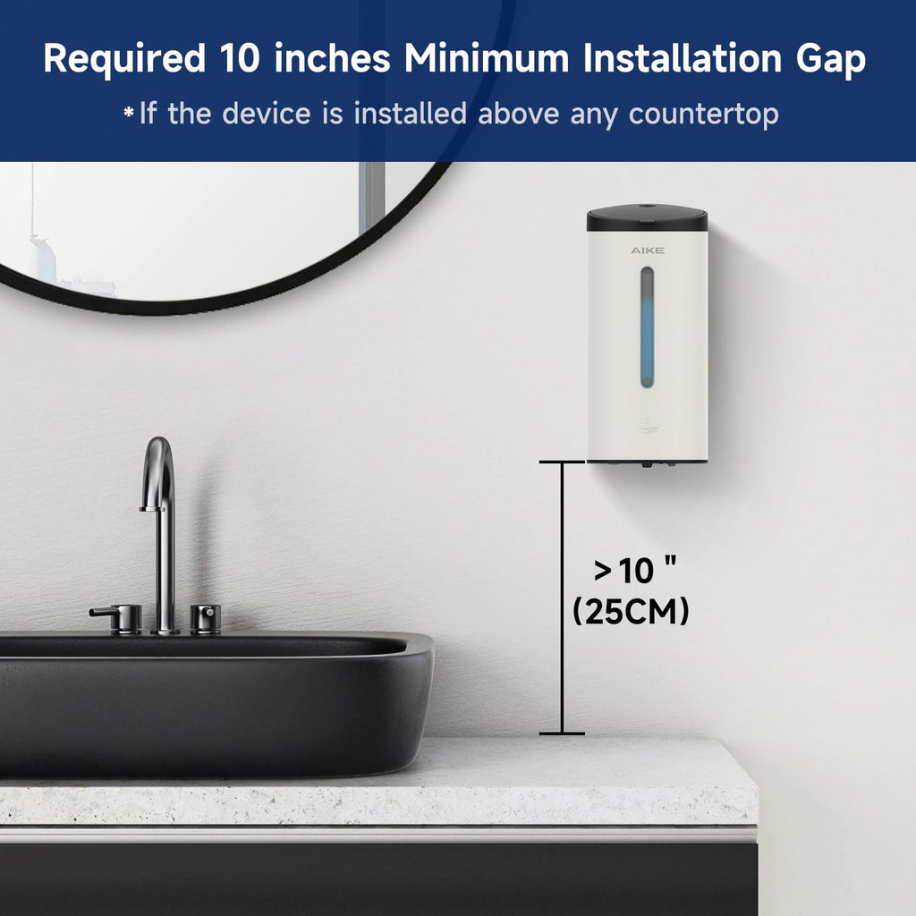 AIKE AK1205 Automatic Soap Dispenser | 800ML Stainless Steel Wall Mount