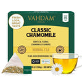 VAHDAM Chamomile Herbal Tea – 100 Pyramid Tea Bags | Caffeine Free Tisane