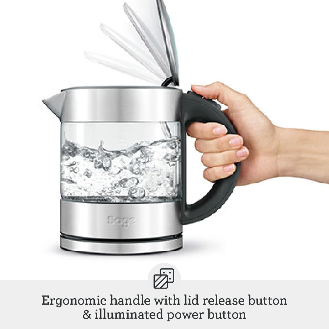 Sage Compact Kettle Pure – 1L Cordless Glass & Stainless Steel Kettle