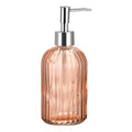 Jolof Store 13.5oz Orange Glass Soap Dispenser with Silver Pump for Kitchen