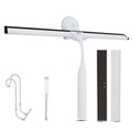 Wunset 25cm Shower Squeegee - 6-Piece Set with Silicone Lips | White