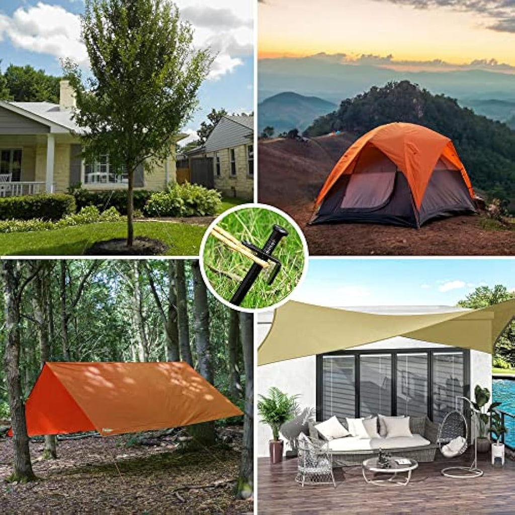 Aoipend Heavy Duty Tree Stakes Kit | 6 Metal Stakes & Reflective Straps