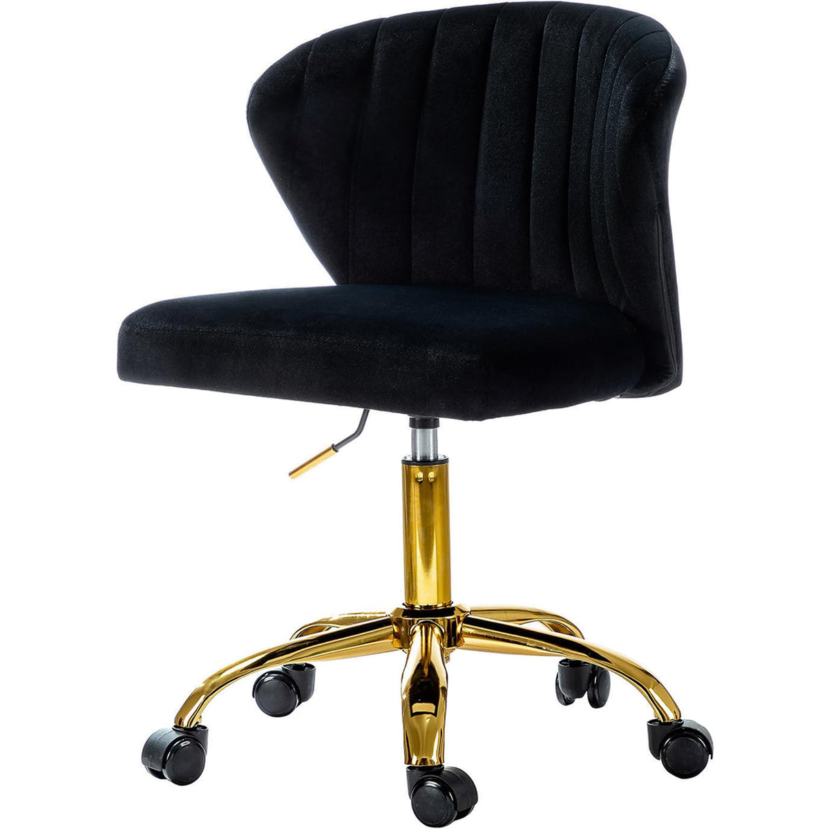 HULALA HOME Height Adjustable Swivel Desk Chair with Gold Base, Black - image 4