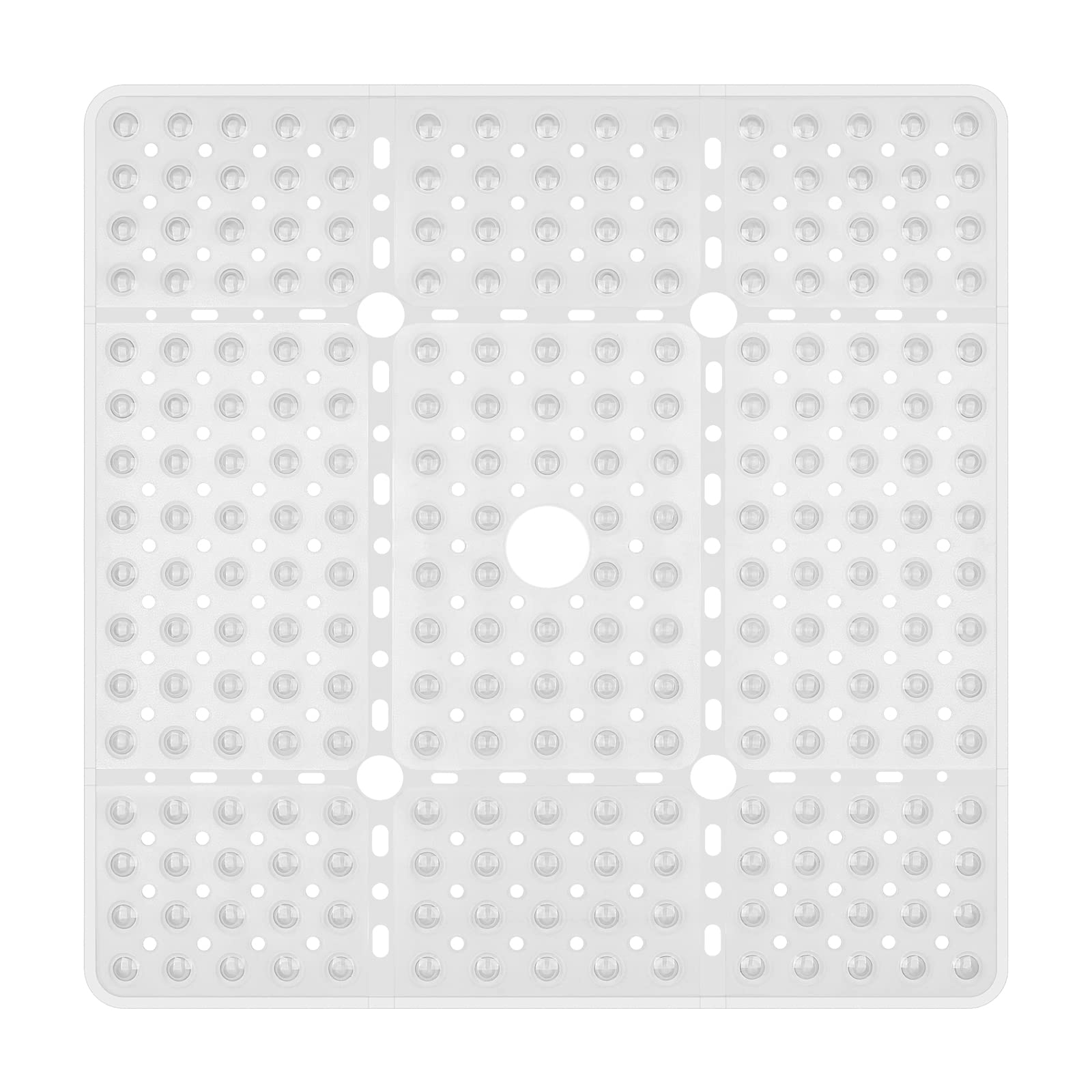 Reetual XL Non-Slip Shower Mat – 27x27 Quick-Dry PVC Bath Mat, Black
