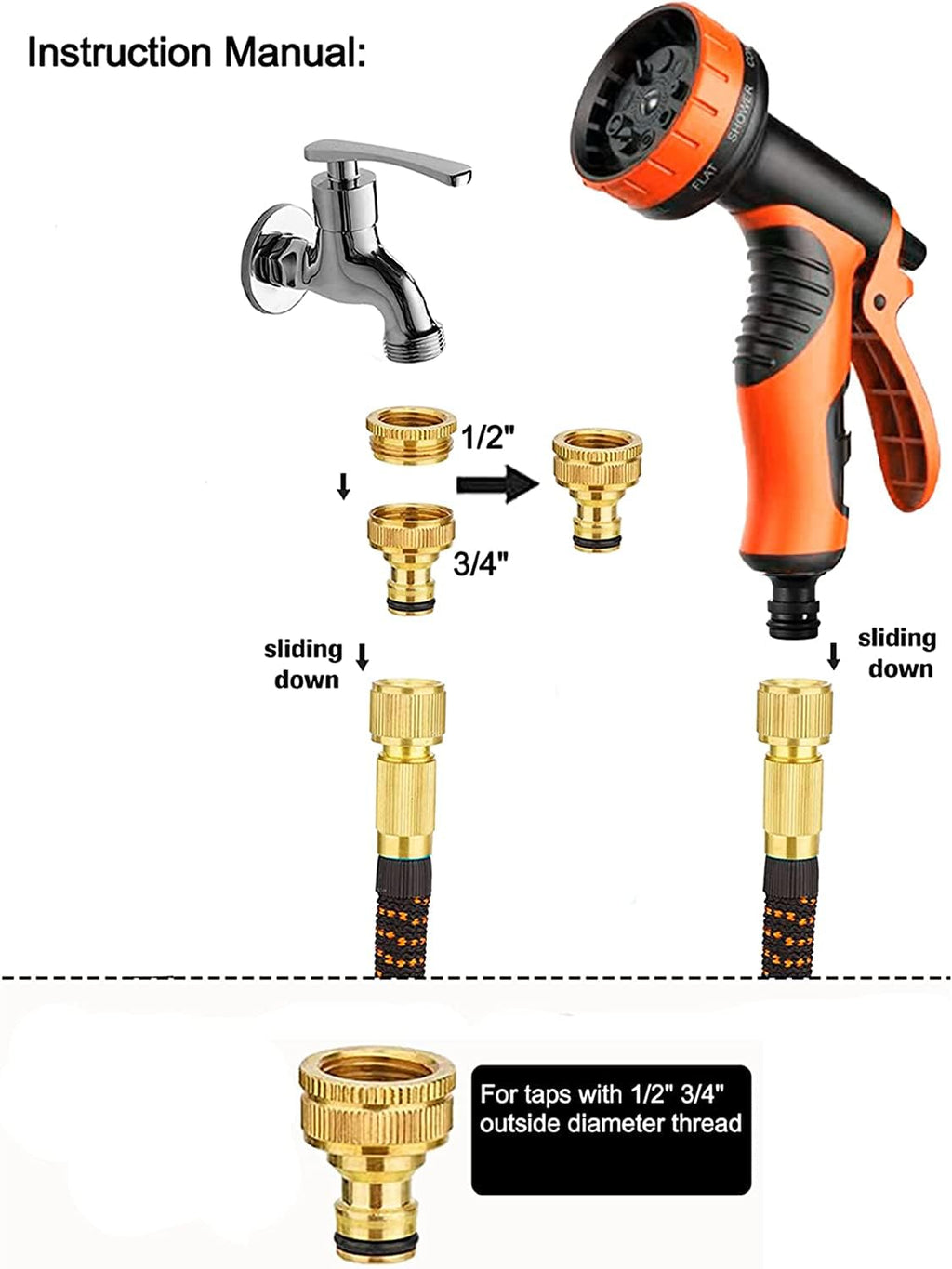 100ft Expandable Garden Hose – 10-Mode Spray & Brass Fittings