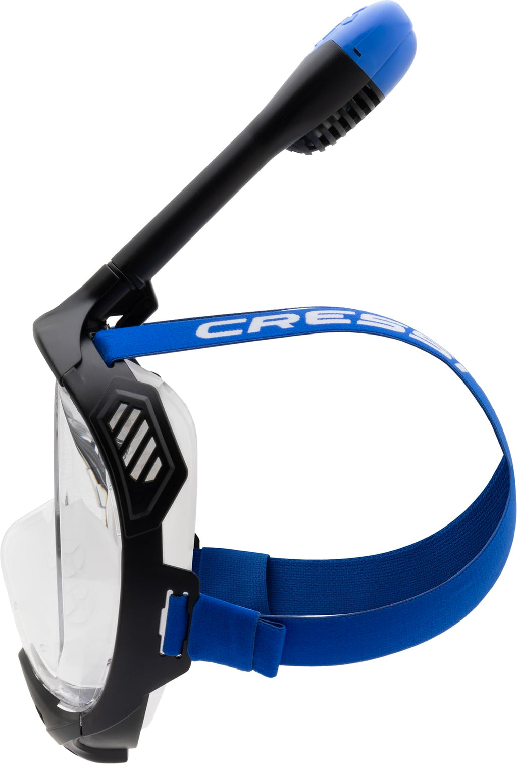 Cressi Java Full Face Snorkel Mask | Anti-Fog Silicone - Black/Blue L/XL