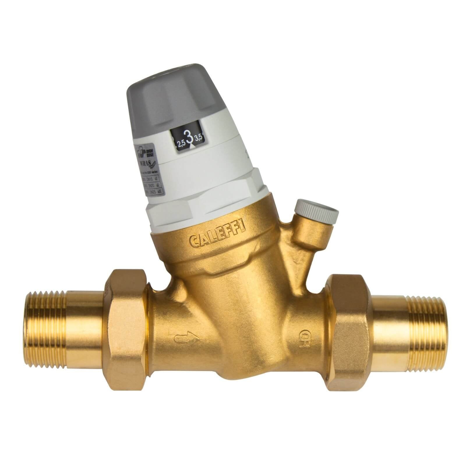 Caleffi 1/2 Inch Water Pressure Regulator with Gauge and Cartridge