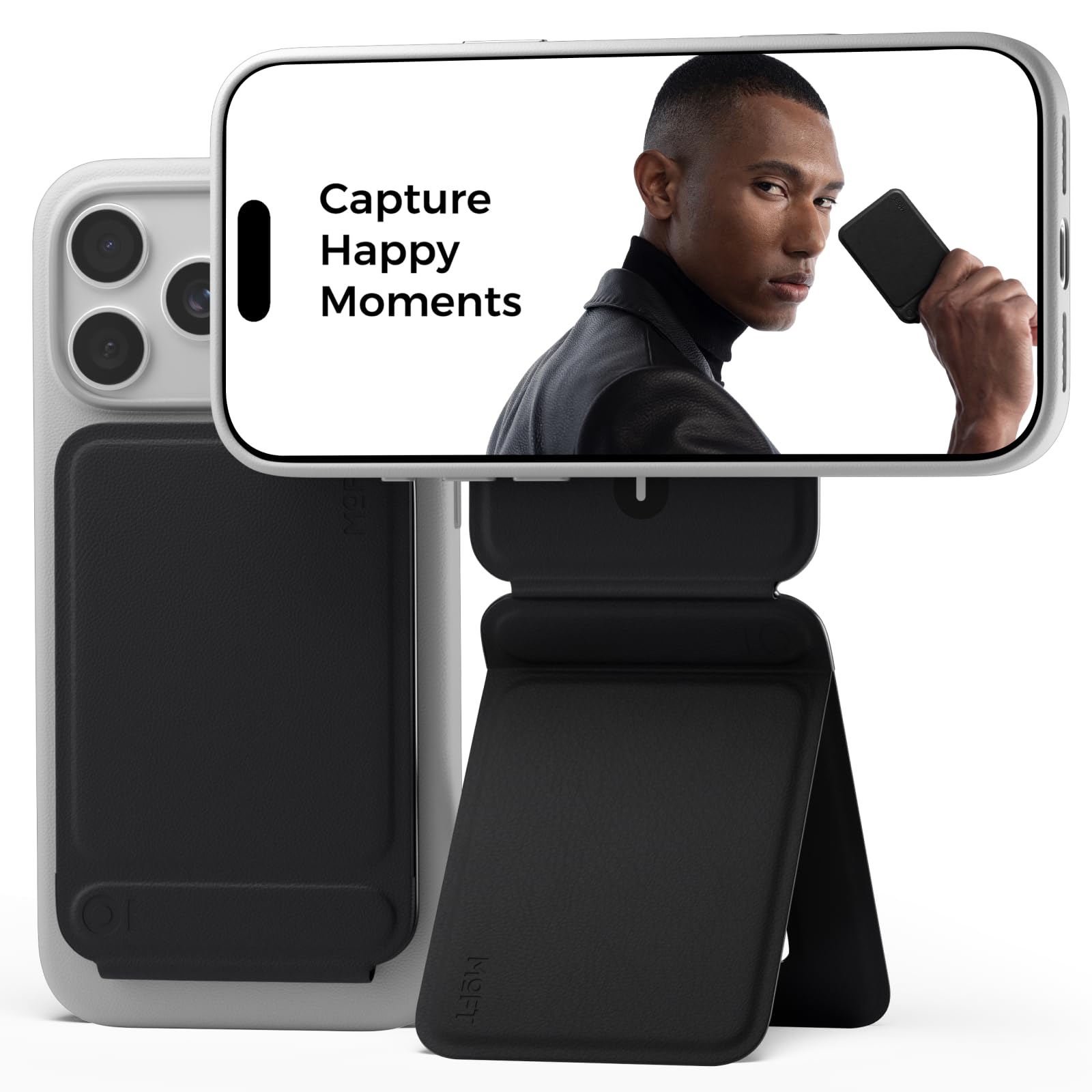 MOFT Magnetic Phone Tripod Stand & Selfie Stick - MOVAS Vegan Leather