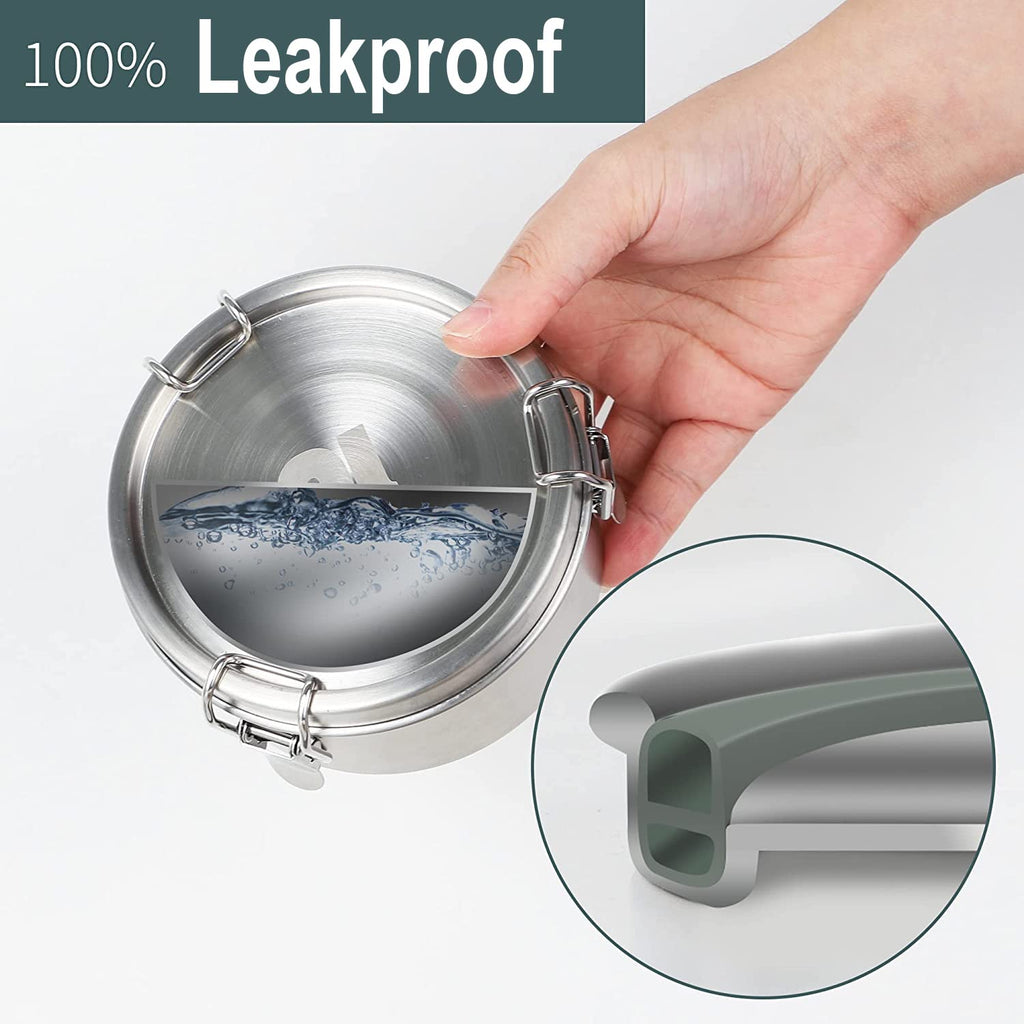 Nicelock Stainless Steel Bento Box Set | 3-Piece Leakproof Food Containers
