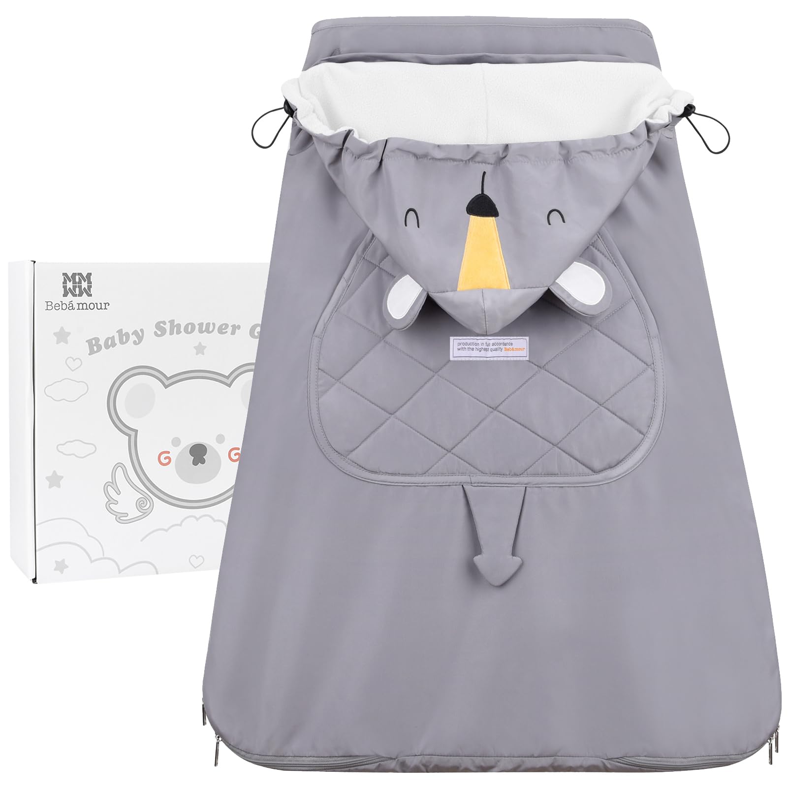 Bebear Winter Baby Carrier Cover – Warm Universal Hoodie, Koala Design