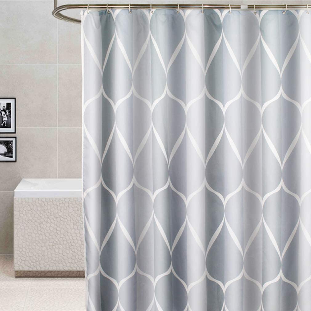 GONOVE Waterproof Polyester Shower Curtain – Geometric Anti-Mould Liner