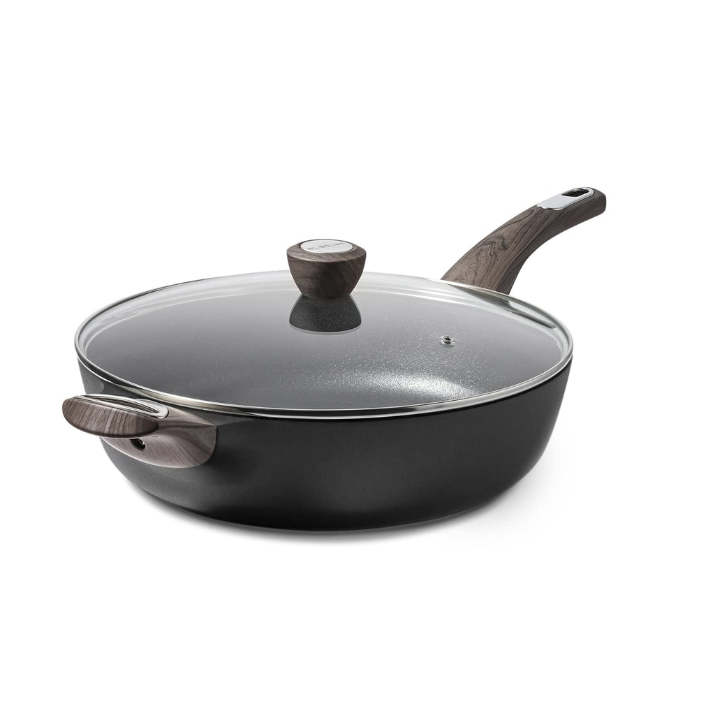 Sensarte 30cm Deep Nonstick Saute Pan with Lid | 4.7L Induction Skillet