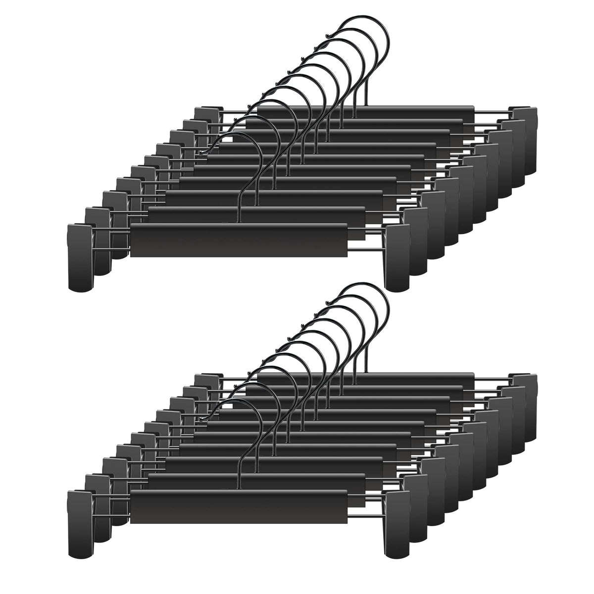 GUANJUNE Clothes Pants Hangers, Space-Saving Skirt Holders with 360 ° Swivel Hooks, Adjustable Clips, Trouser Hangers - image 1