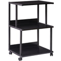 IBUYKE 3-Tier Printer Stand with Storage | Rolling Office Cart – Black