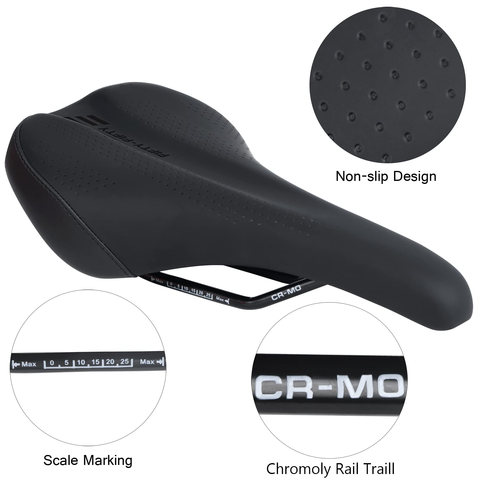 FIFTY-FIFTY Mountain Bike Saddle | Waterproof Memory Foam MTB Seat