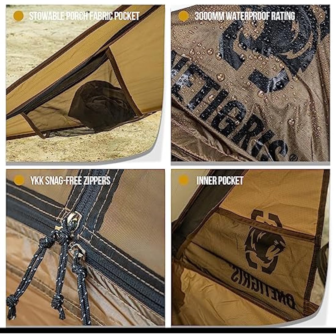 OneTigris TETRA Ultralight Teepee Tent | 2-Person Waterproof Shelter