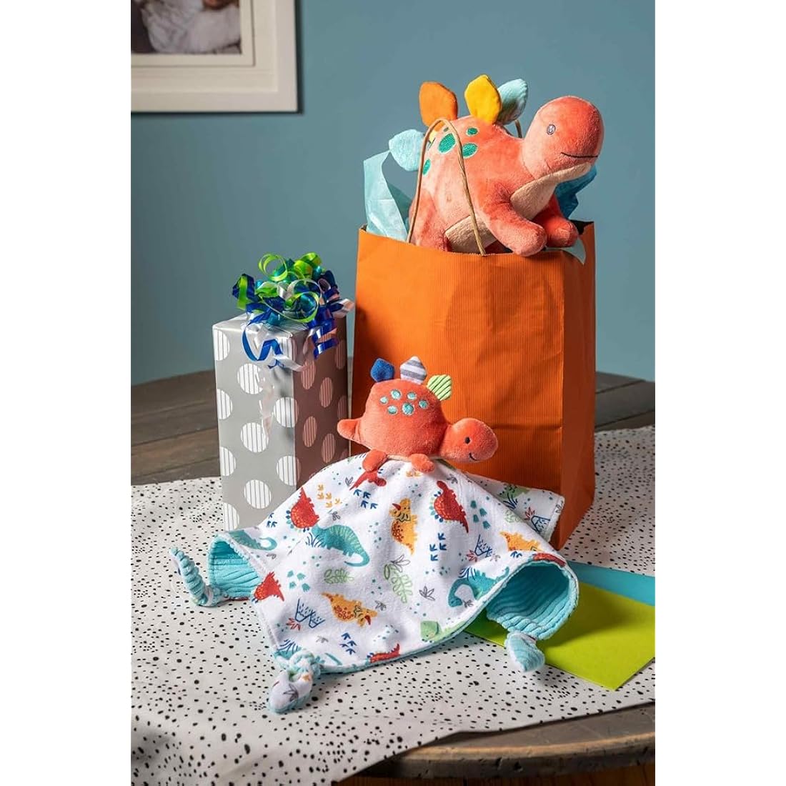 Mary Meyer Pebblesaurus Dinosaur Security Blanket – Recycled Coral Plush