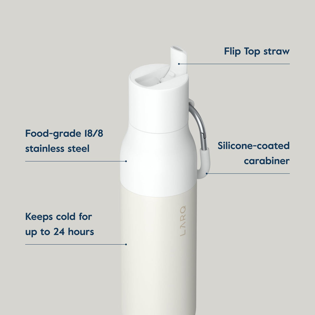 LARQ Flip Top 25oz Insulated Stainless Steel Water Bottle with Straw