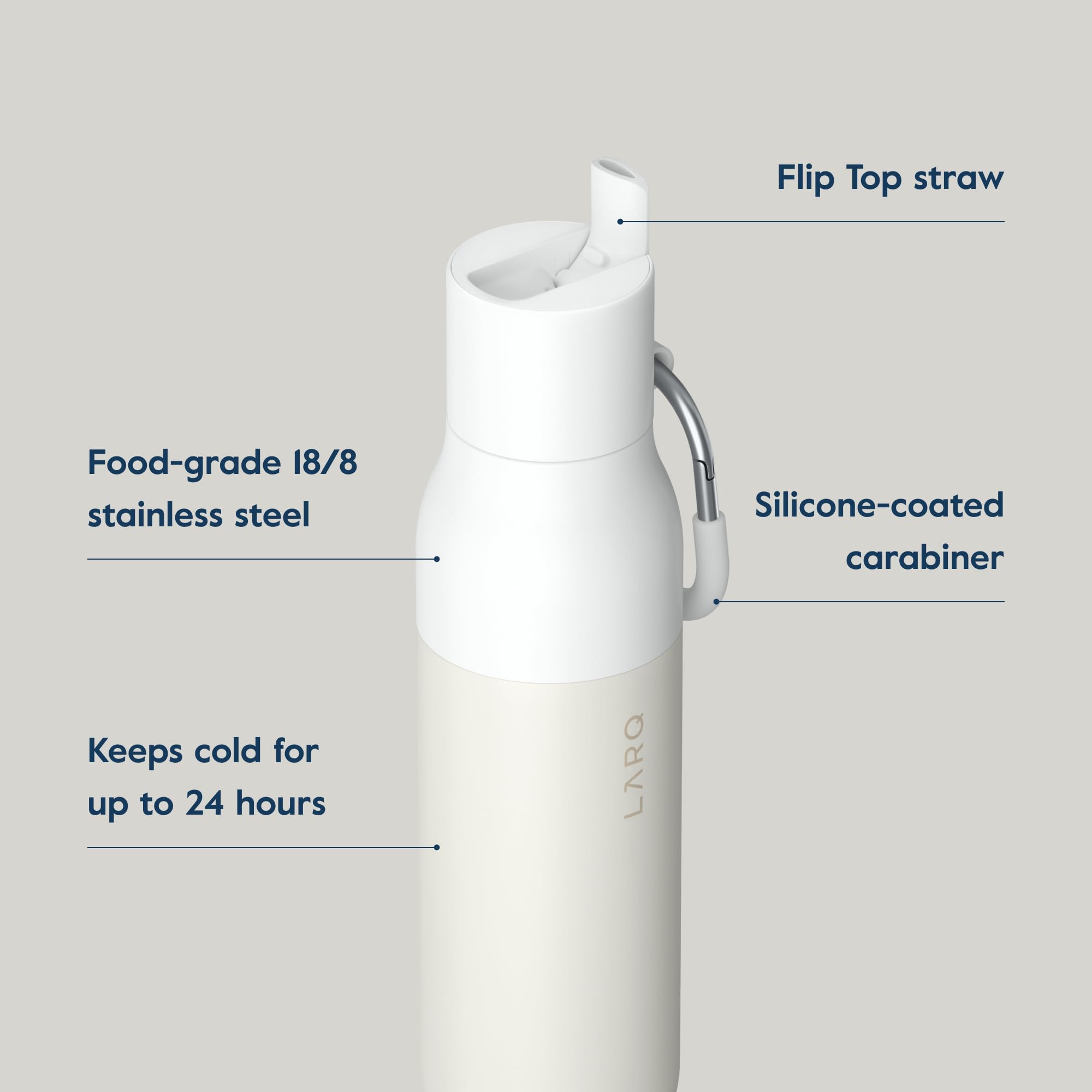 LARQ Flip Top 25oz Insulated Stainless Steel Water Bottle with Straw