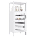 HITNET 4-Tier Bamboo Bathroom Storage Cabinet | Slim White Floor Organizer