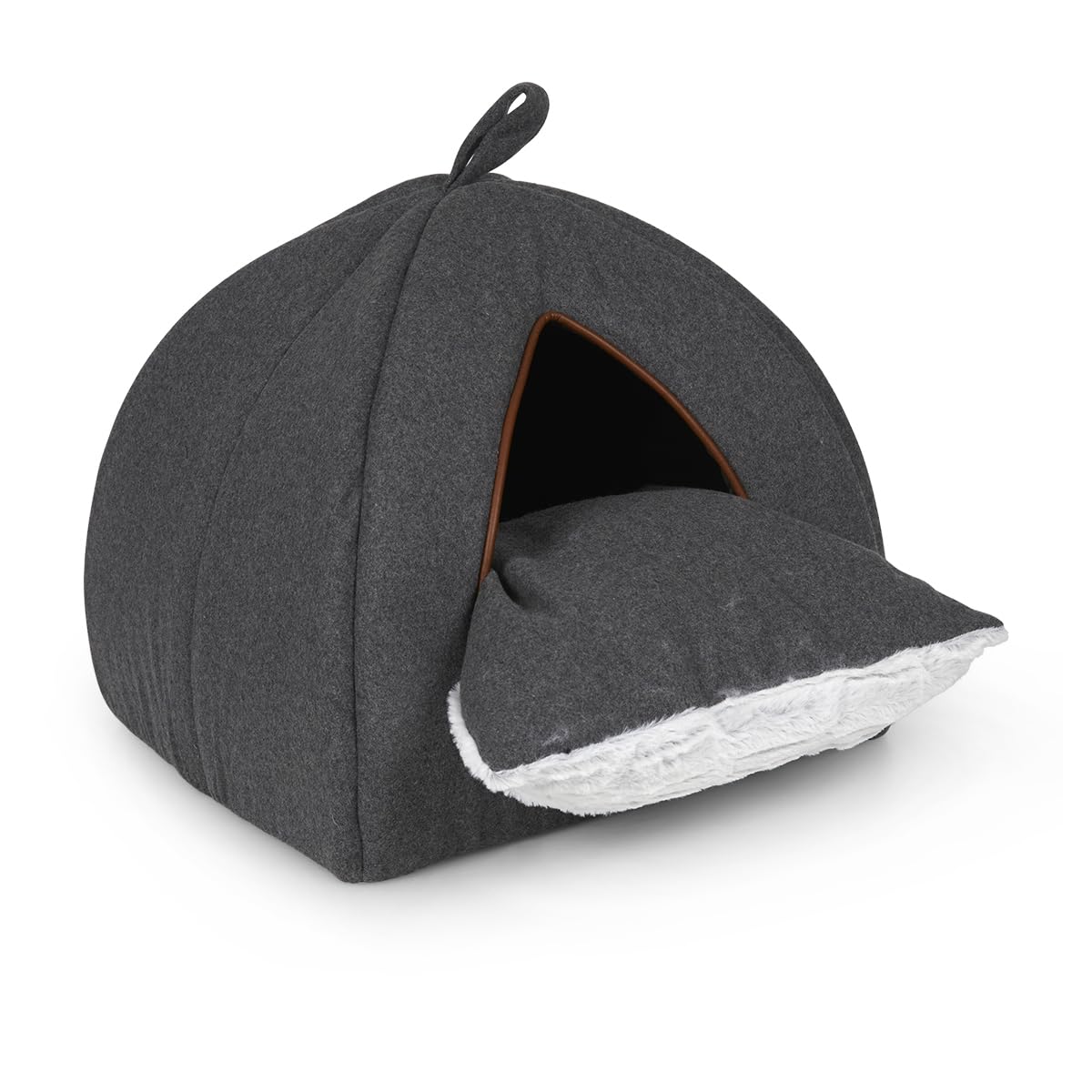 Petface Graphite Grey Felt Igloo Cat Bed – Cozy Indoor Pet Cave