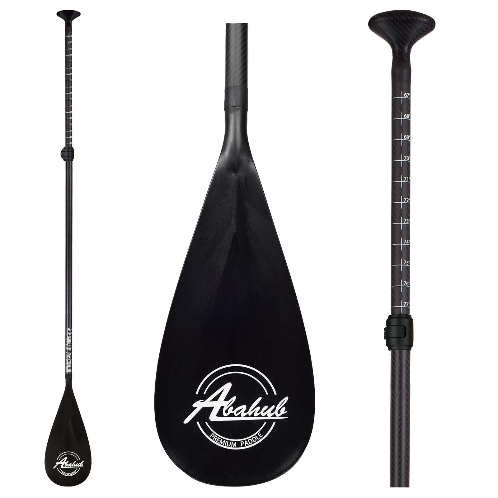 Abahub Carbon SUP Paddle | 3-Section Adjustable 67"-86" Oar with Bag