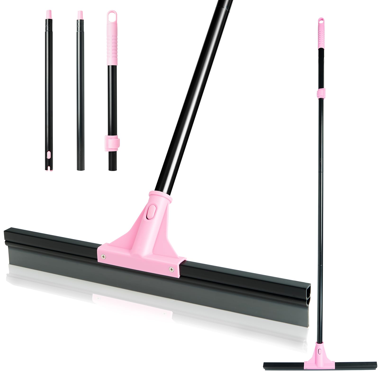 XXFLOWER Heavy Duty Floor Squeegee | 58" Extendable Handle & 17" Blade