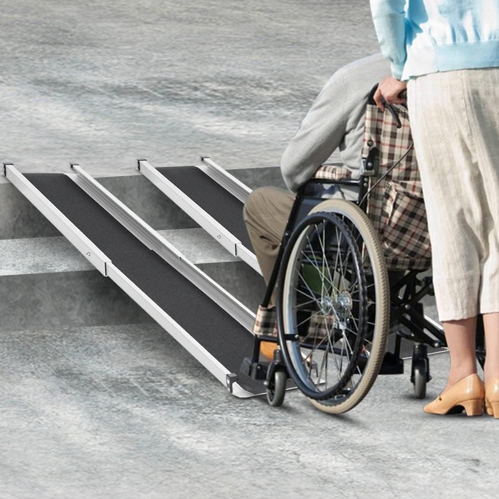 Gardhom 5FT Telescopic Wheelchair Ramps | 272KG Aluminum Portable Pair