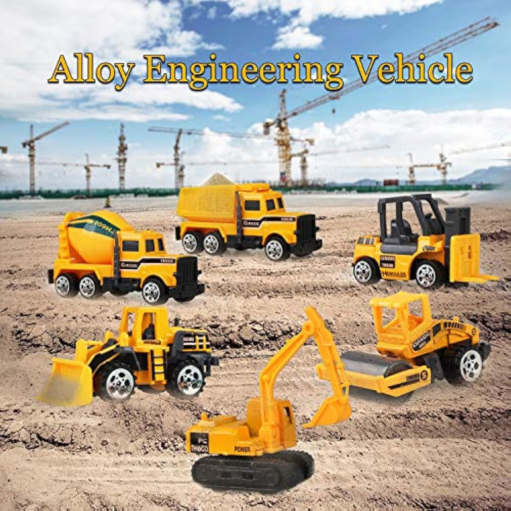 6-Pack Diecast Construction Vehicle Toy Set for Kids