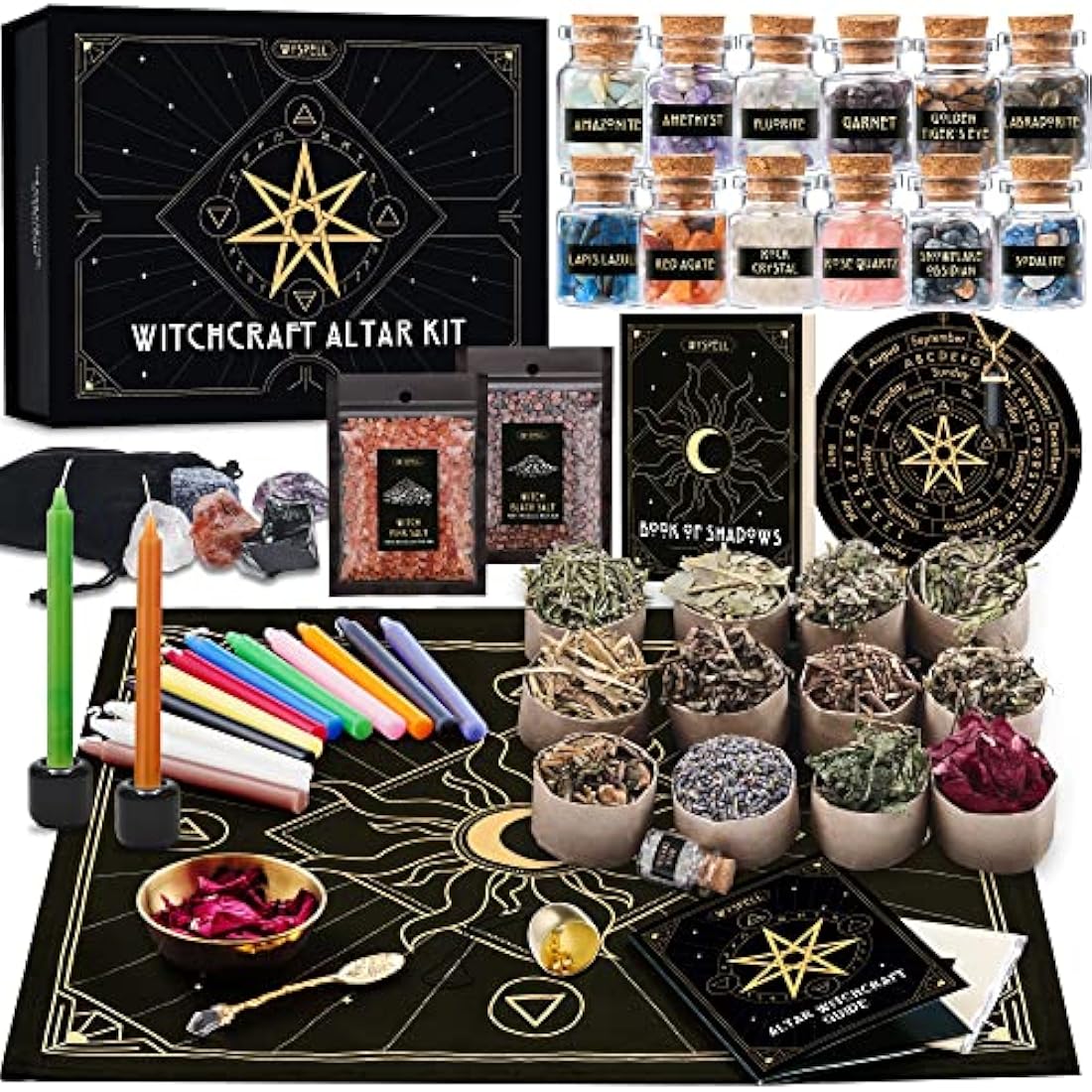 Jolof Store 65-Piece Witchcraft Kit – Wiccan Altar Starter Spell Set
