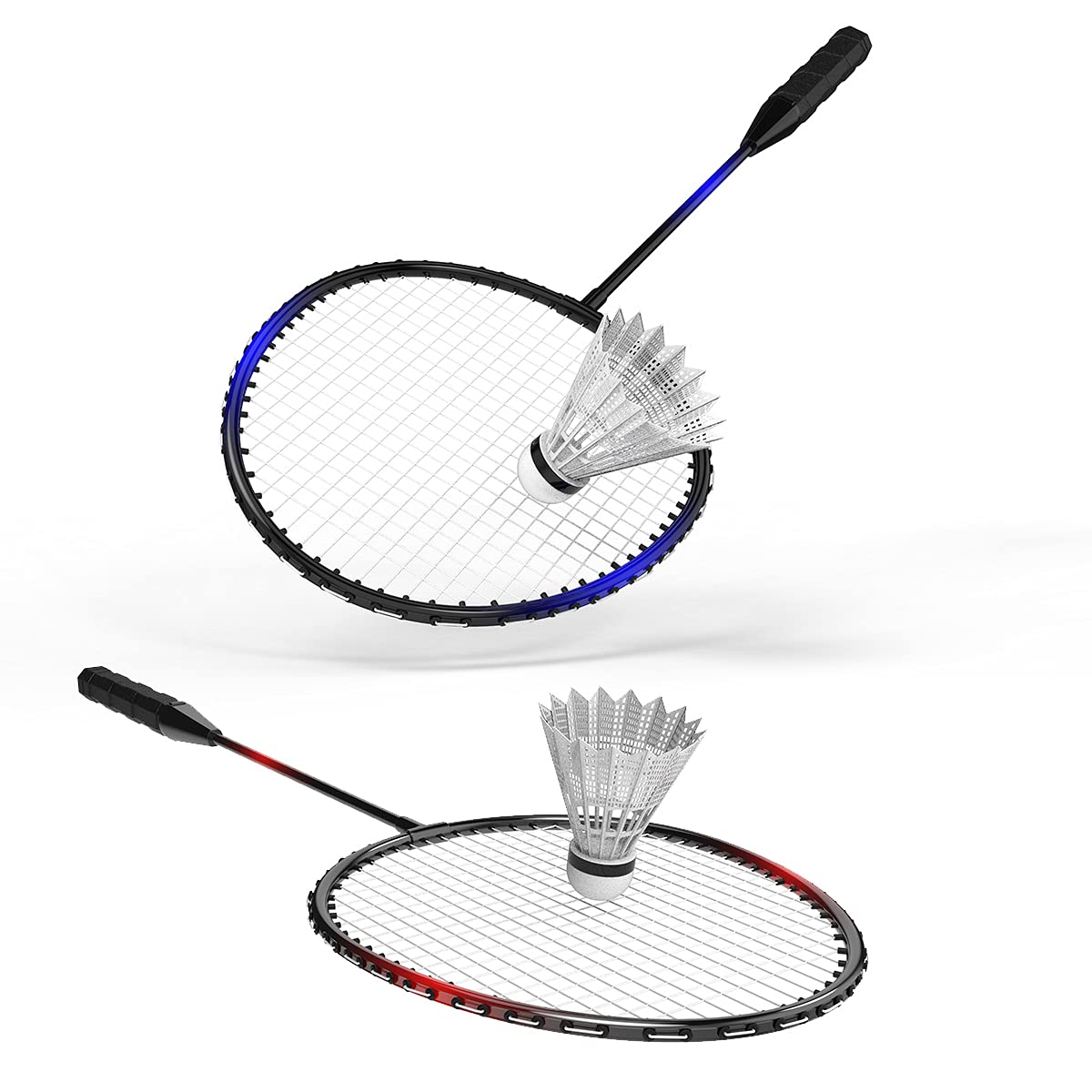 Keehoo Badminton Rackets Set of 4 | Steel Frame with Shuttlecocks & Bag